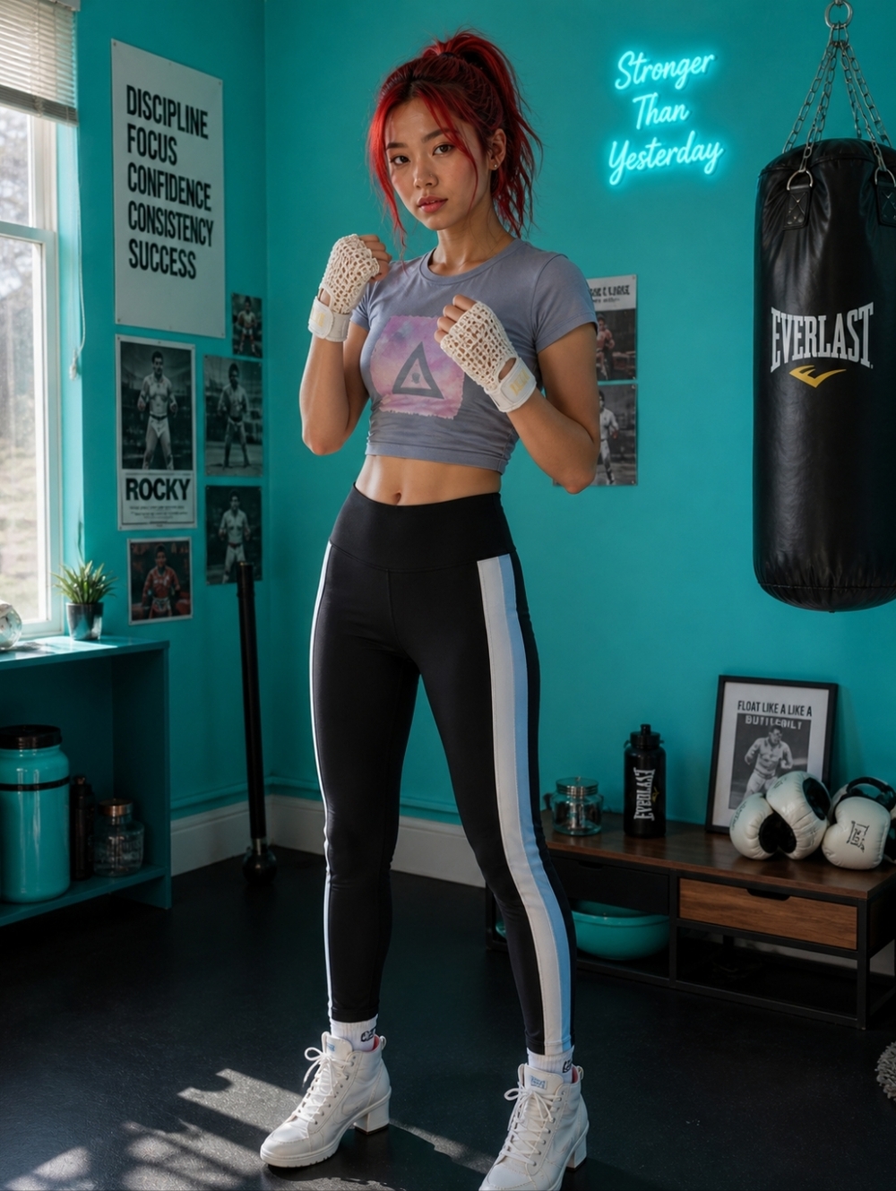 5/$15 Black Side-Stripe Leggings - Thicker Ribbed Material
